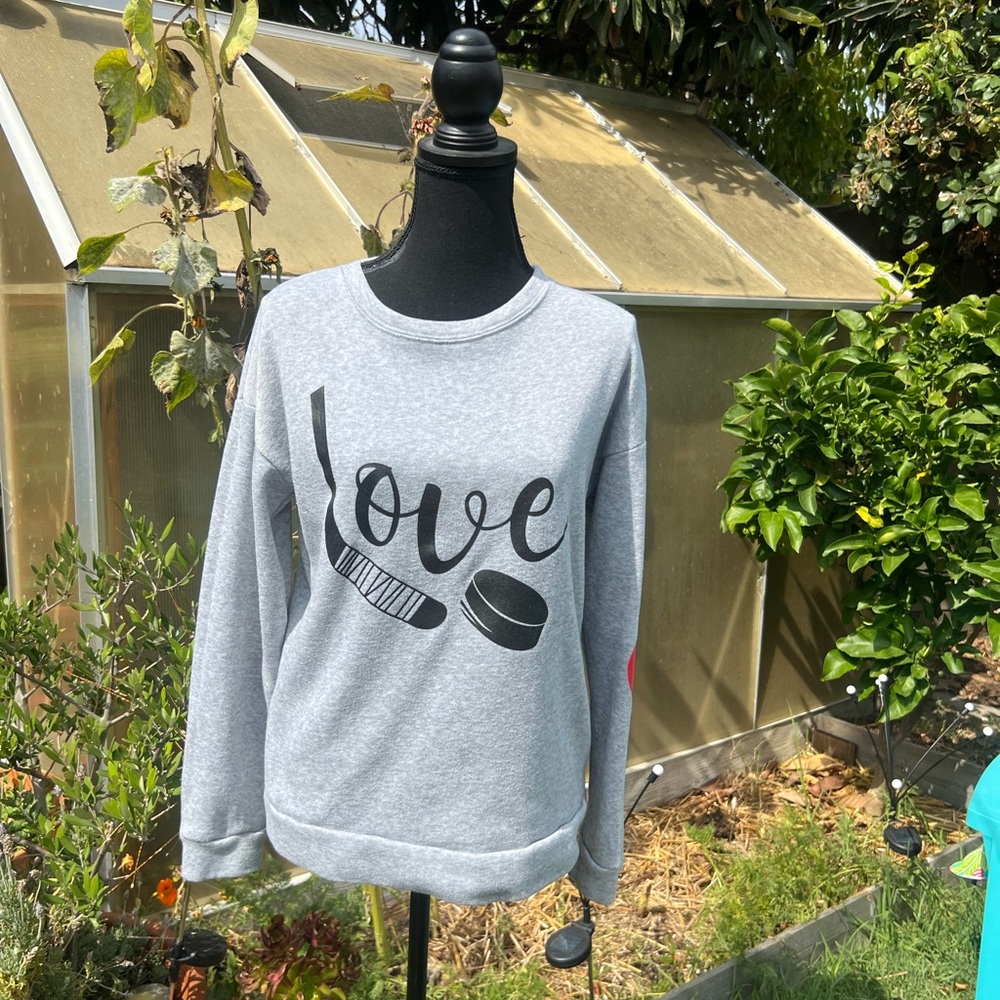 Gray Love Hockey Sweatshirt